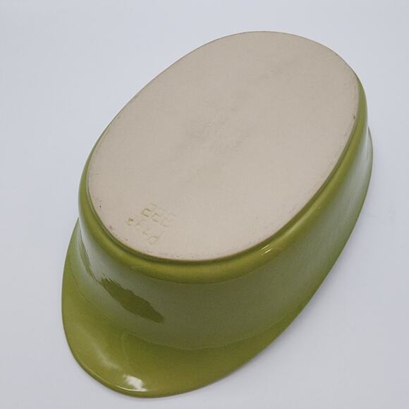 Cerutil Casserole Dish Serving Platter Green Oval Floral Handles Portugal 12x7 - Picture 9 of 13